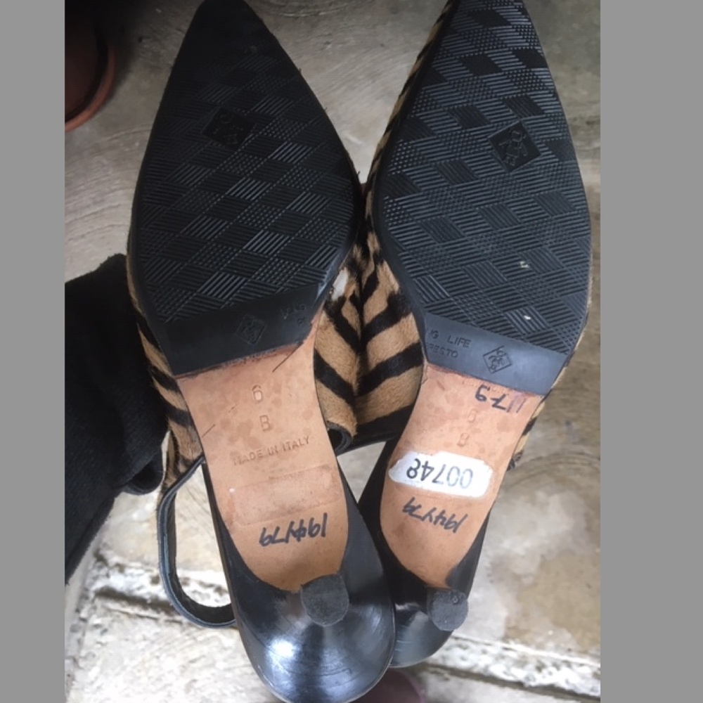 Kate Spade Zebra Calf Hair Low Heels Slingback Pumps Italy - Picture 9 of 10